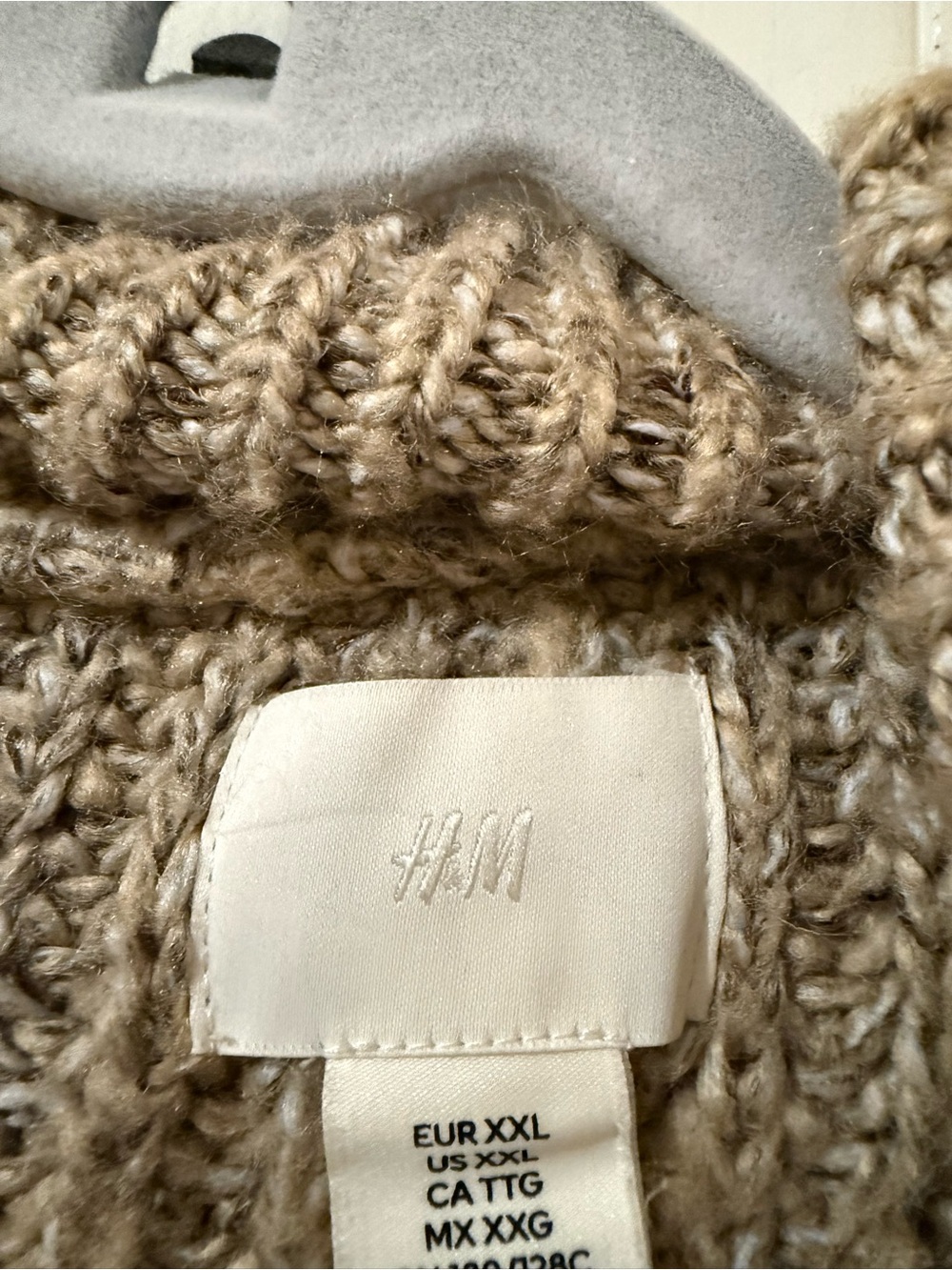 H&M Chunky Knit Zip Cardigan - Taupe Beige - Picture 3 of 3